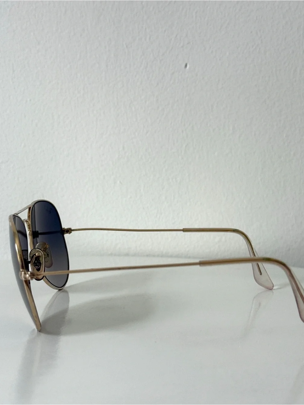 Ray-Ban RB3025 Aviator Polarized Sunglasses Gold Frame Blue Gradient 58/14